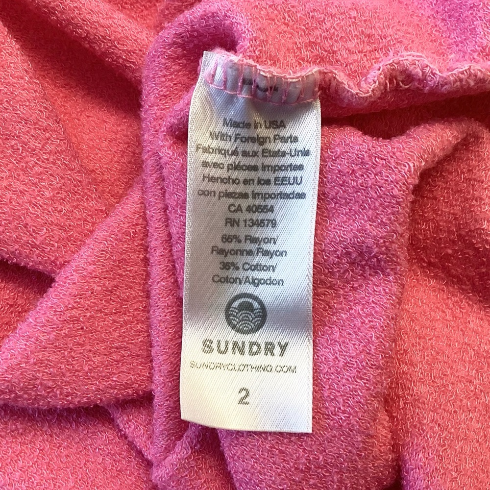 Sundry Love Me Truly Raglan Pullover Sweatshirt - Pink - M - Picture 6 of 7